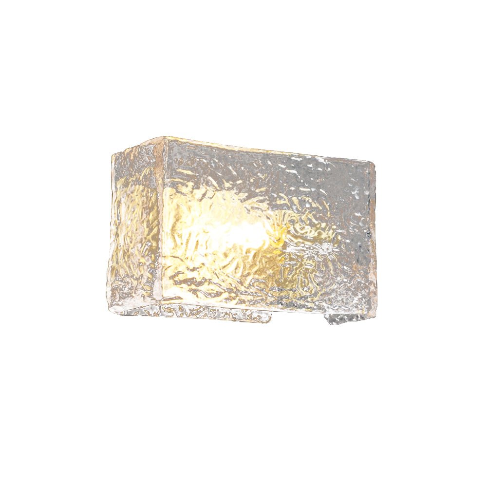Minimalist Brass Ripple Glass Wall Light Sconce | Zelmira