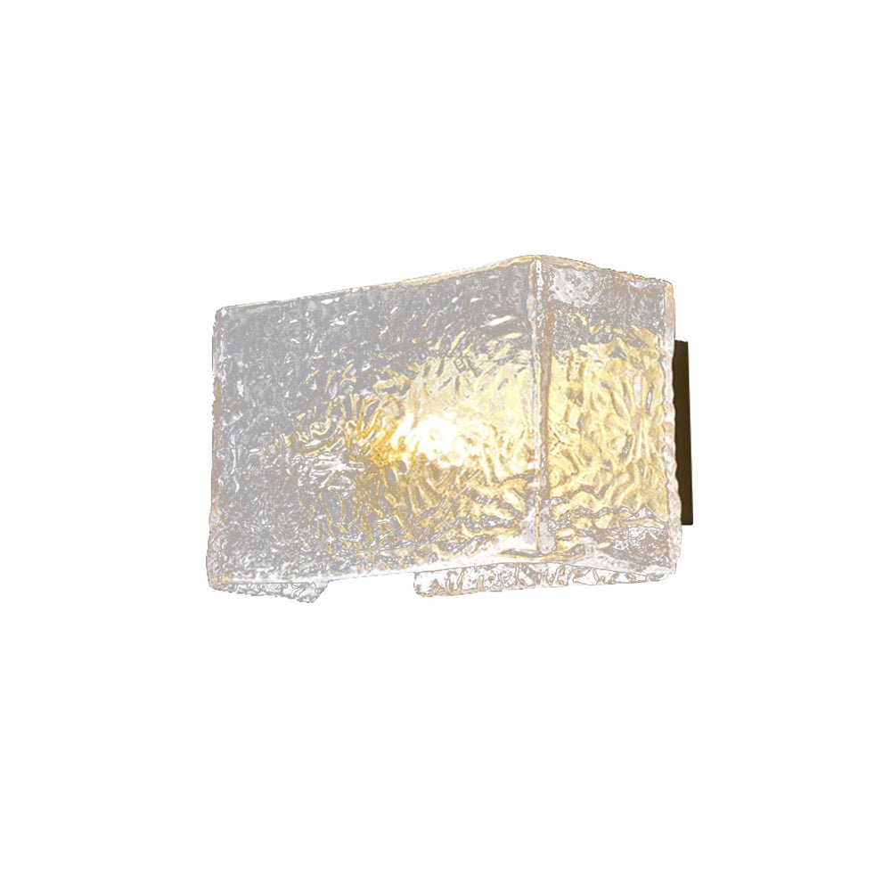 Minimalist Brass Ripple Glass Wall Light Sconce | Zelmira