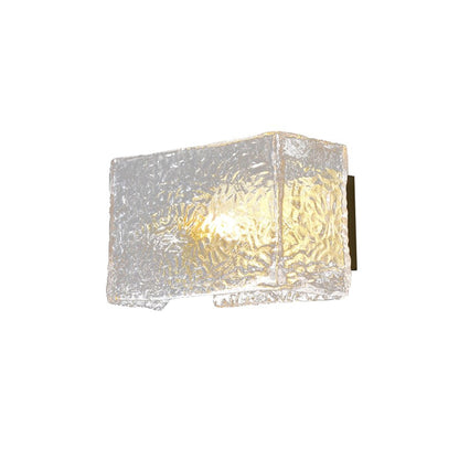 Minimalist Brass Ripple Glass Wall Light Sconce | Zelmira