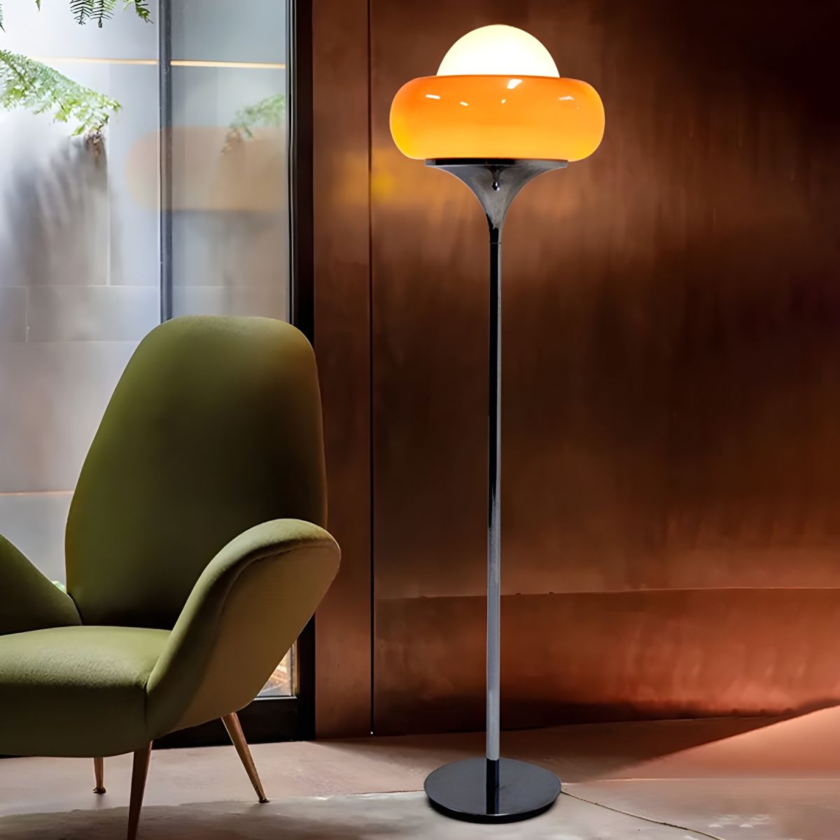 Minimalist Floor Lamp With Frosted Glass Globe Light | Tavero