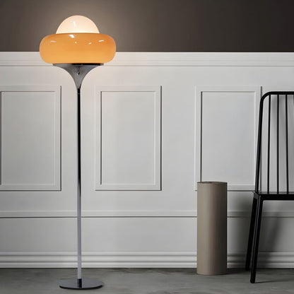 Minimalist Floor Lamp With Frosted Glass Globe Light | Tavero