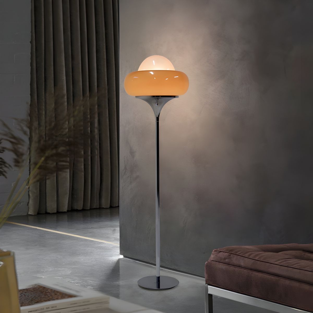 Minimalist Floor Lamp With Frosted Glass Globe Light | Tavero