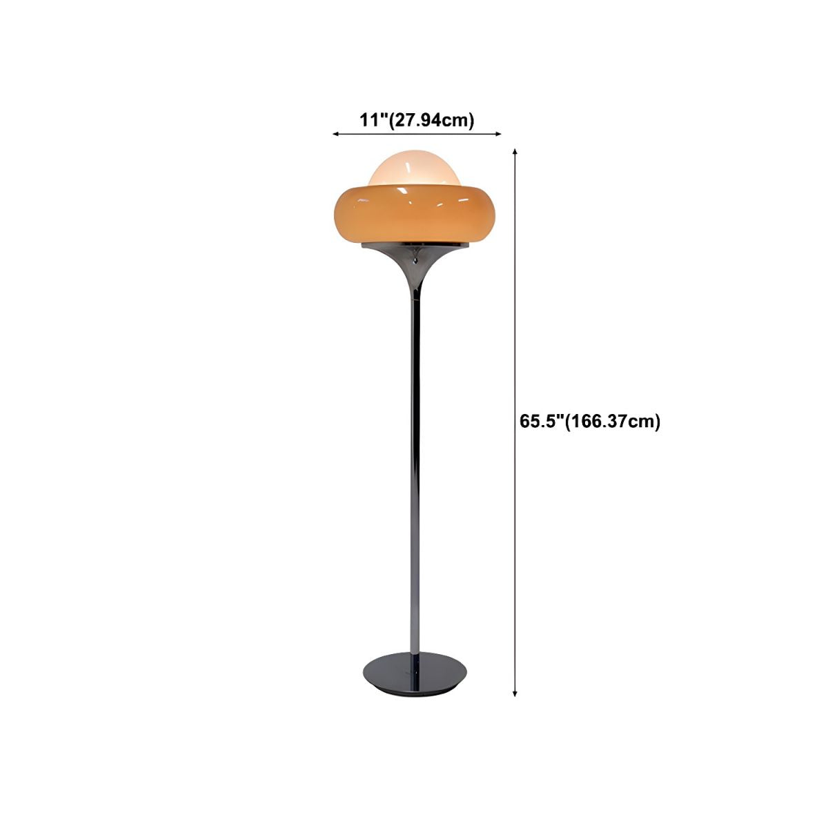 Minimalist Floor Lamp With Frosted Glass Globe Light | Tavero