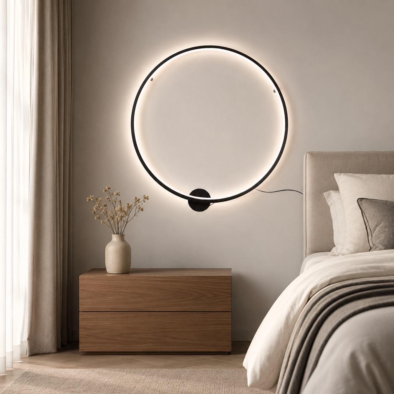 Minimalist LED Round Mood Wall Sconce Bedside Lights | Trivon