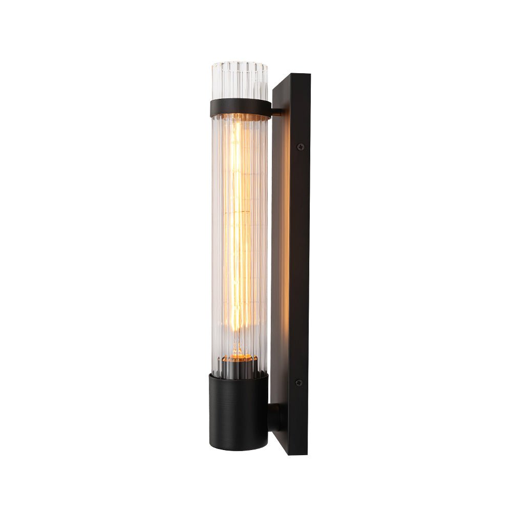 Minimalist Linear Tube Reeded Glass Wall Sconce | Zorela