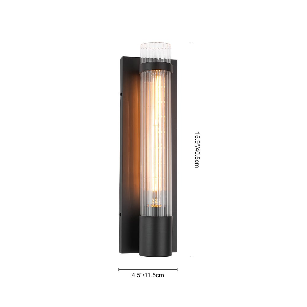Minimalist Linear Tube Reeded Glass Wall Sconce | Zorela