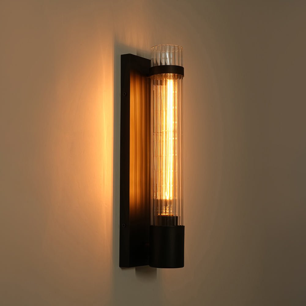 Minimalist Linear Tube Reeded Glass Wall Sconce | Zorela