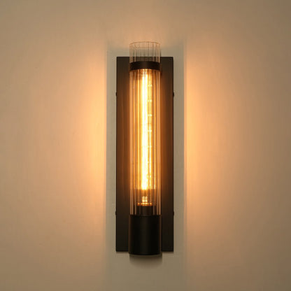Minimalist Linear Tube Reeded Glass Wall Sconce | Zorela