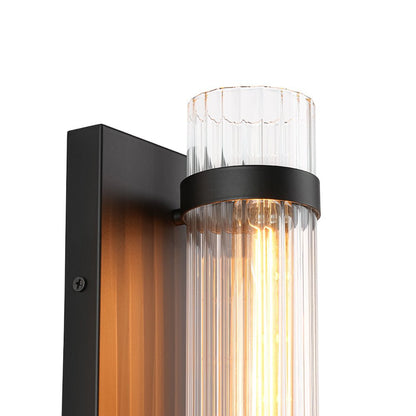 Minimalist Linear Tube Reeded Glass Wall Sconce | Zorela