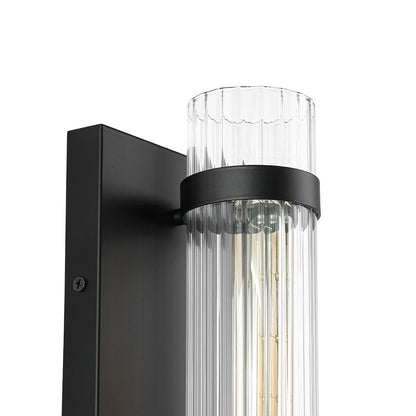 Minimalist Linear Tube Reeded Glass Wall Sconce | Zorela