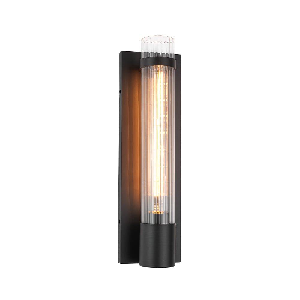 Minimalist Linear Tube Reeded Glass Wall Sconce | Zorela