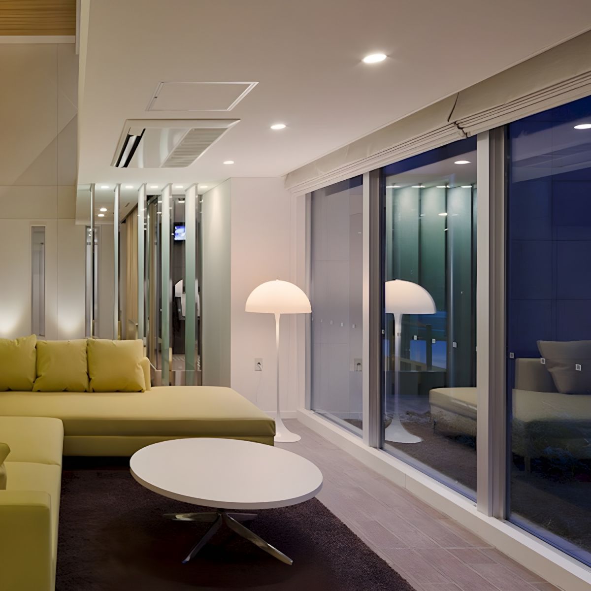 Minimalist Metal Floor Lamp Acrylic Dome Shade | Renlica