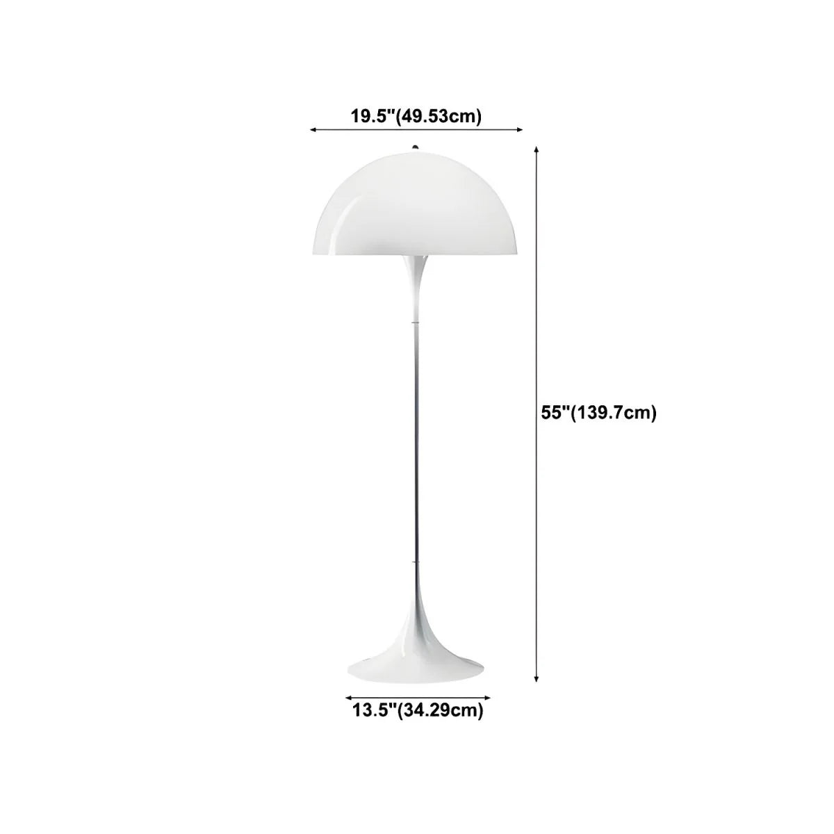 Minimalist Metal Floor Lamp Acrylic Dome Shade | Renlica