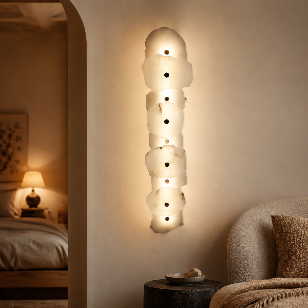 Minimalist Solid Marble LED Wall Light for Modern Spaces | Marmola