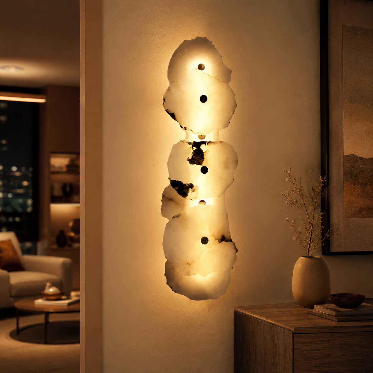 Minimalist Solid Marble LED Wall Light for Modern Spaces | Marmola