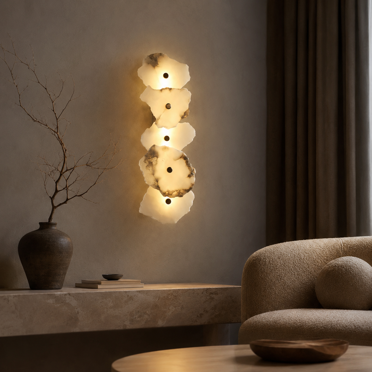 Minimalist Solid Marble LED Wall Light for Modern Spaces | Marmola