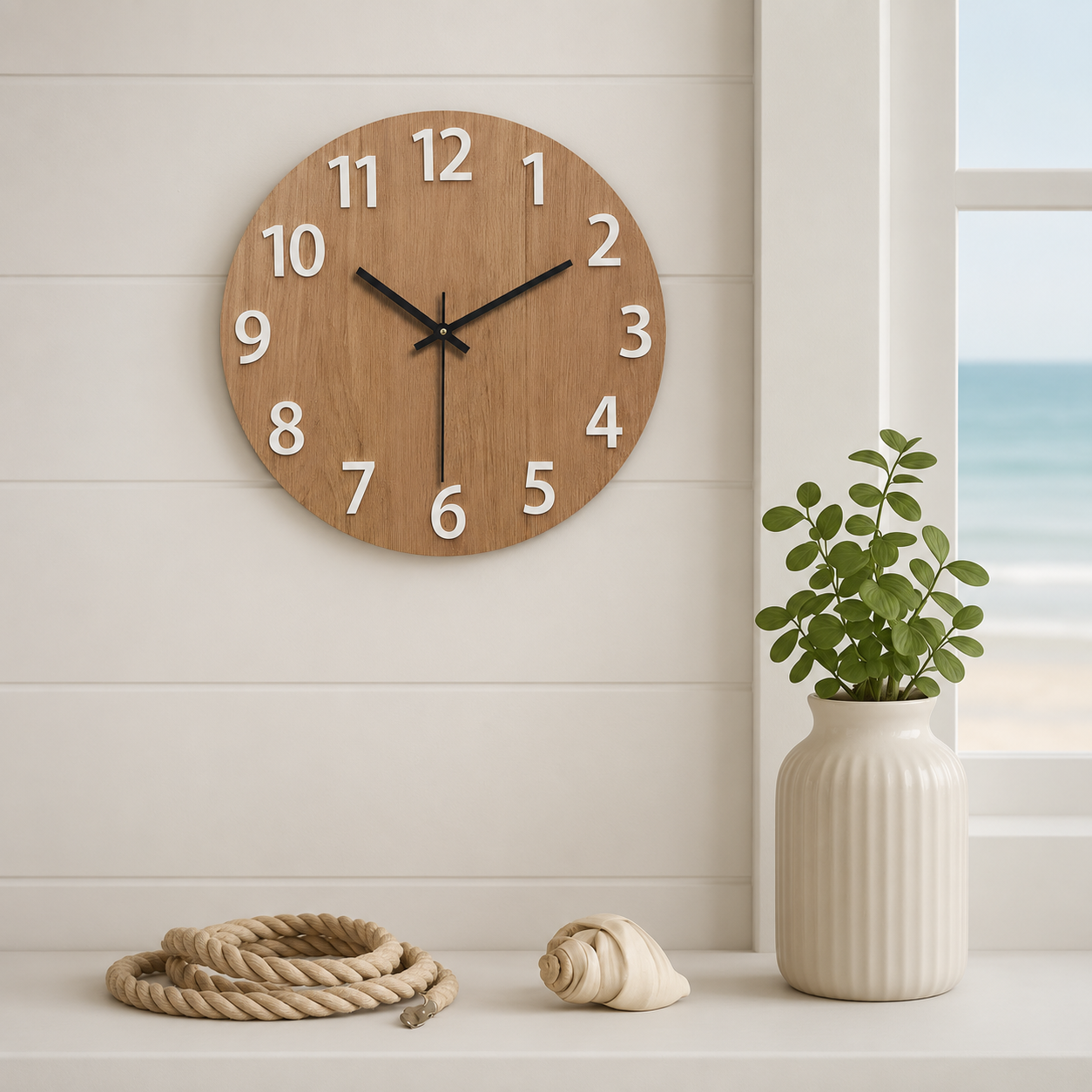 Minimalist Wooden Wall Clock Silent Quartz Living Room | Davorin