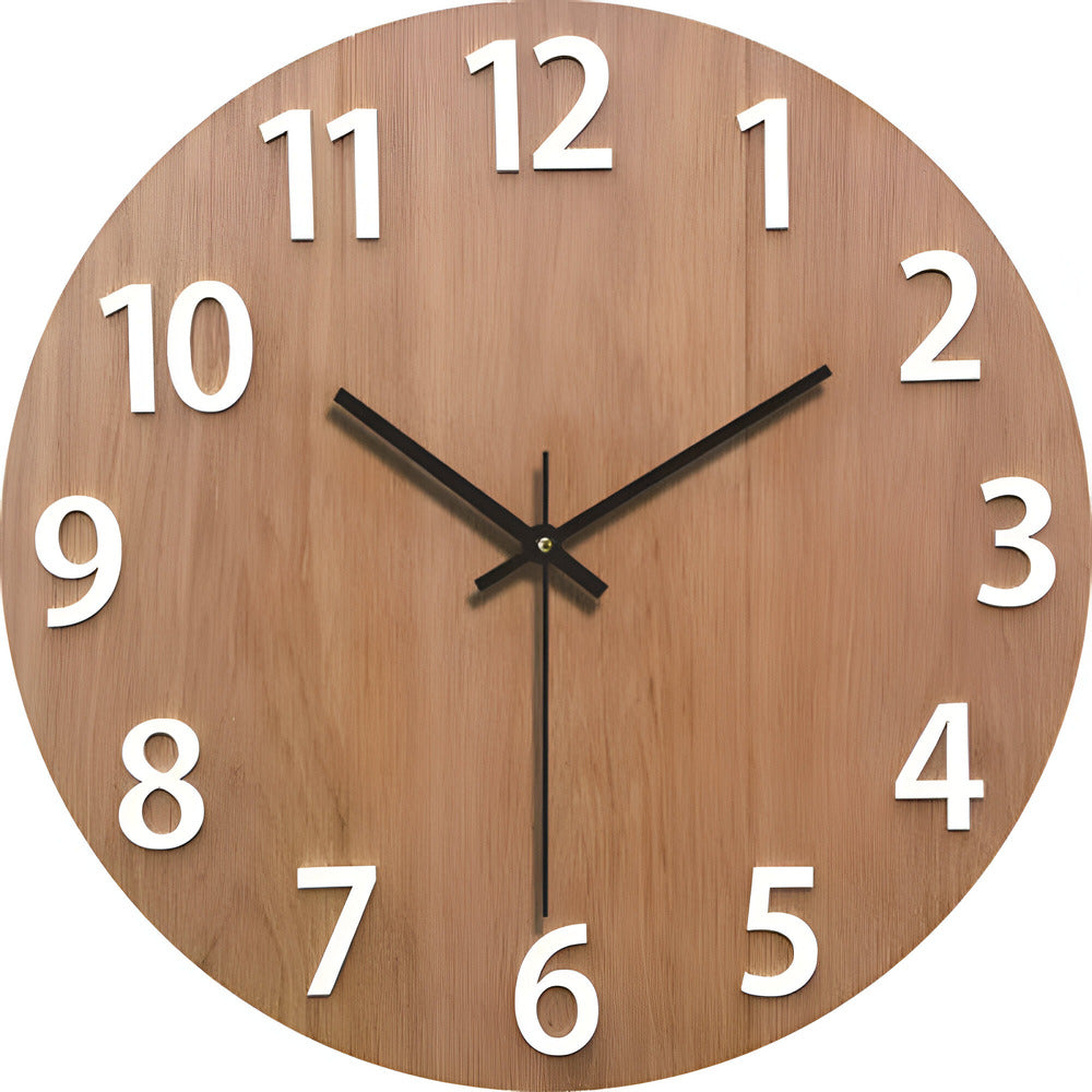 Minimalist Wooden Wall Clock Silent Quartz Living Room | Davorin