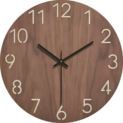 Minimalist Wooden Wall Clock Silent Quartz Living Room | Davorin