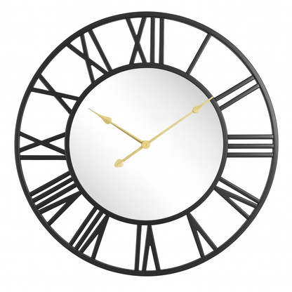 Mirror Metal Wall Clock Industrial Design Skeleton | Calmora