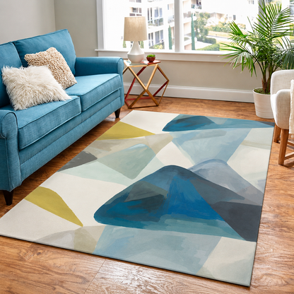 Modern Abstract Anti Slip Indoor Polyester Area Rug | Norvell
