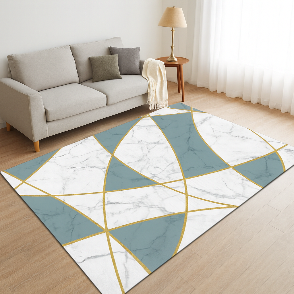 Modern Abstract Polyester Rectangular Area Rug | Caltheo