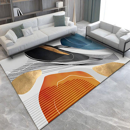 Modern Abstract Rectangular Anti Slip Area Rug | Drevano