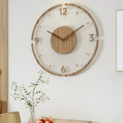 Modern Acrylic and Wood Quiet Quartz Wall Clock | Horvyn