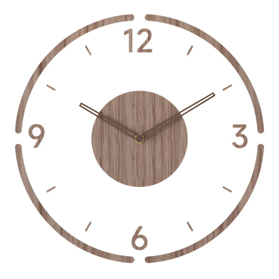 Modern Acrylic and Wood Quiet Quartz Wall Clock | Horvyn