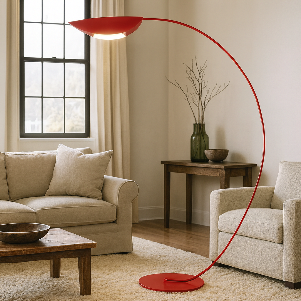 Modern Arched Metal Floor Lamp Minimalist Style | Elvino