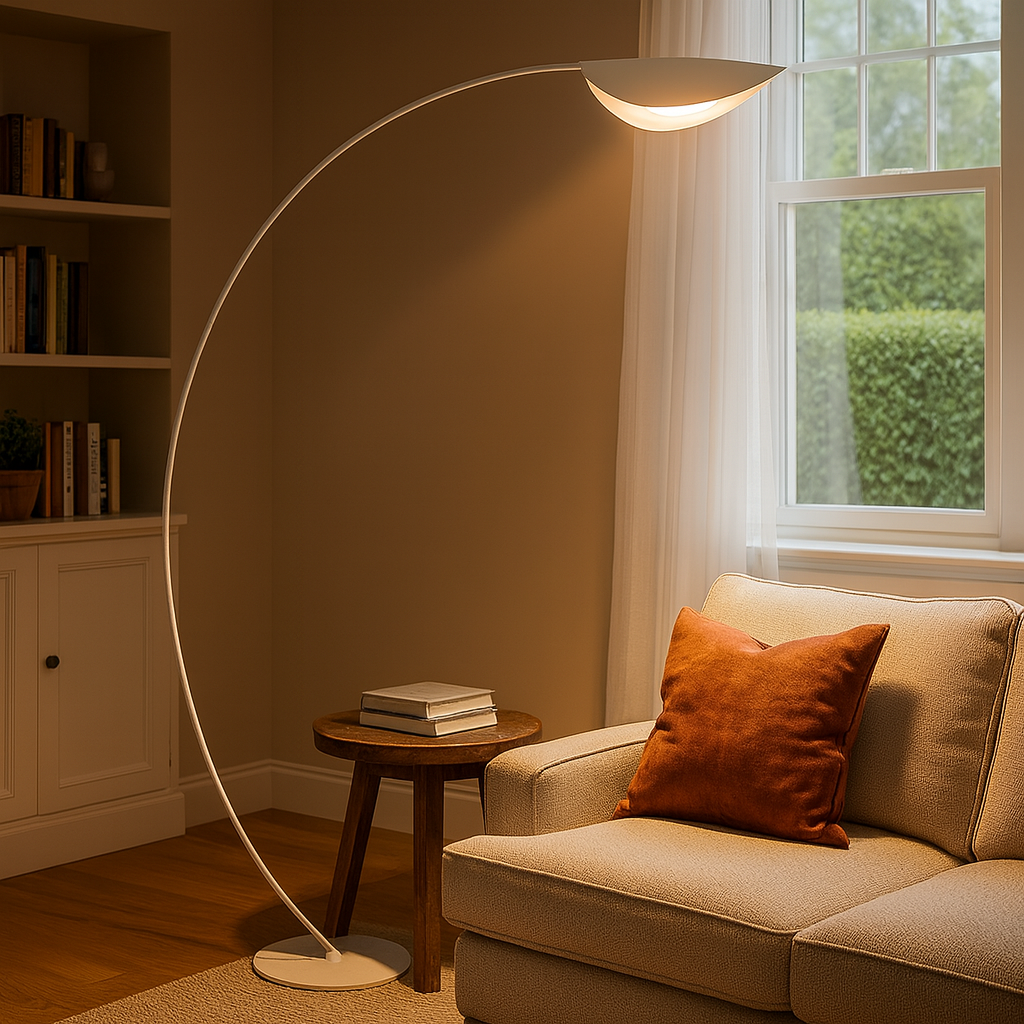 Modern Arched Metal Floor Lamp Minimalist Style | Elvino