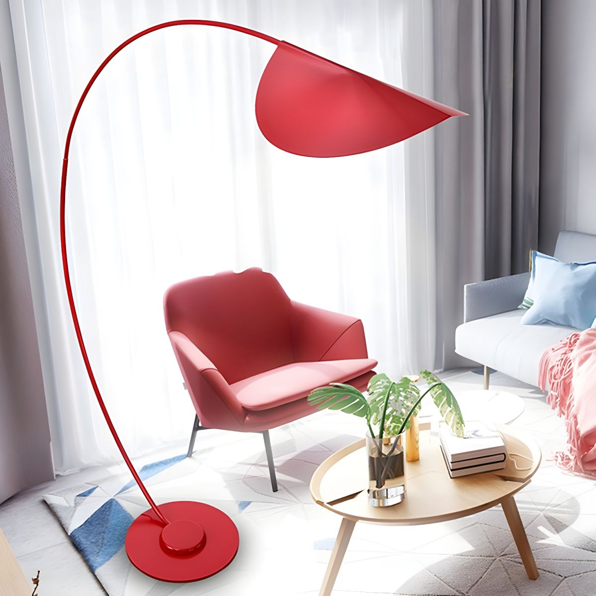 Modern Arched Metal Floor Lamp Minimalist Style | Elvino