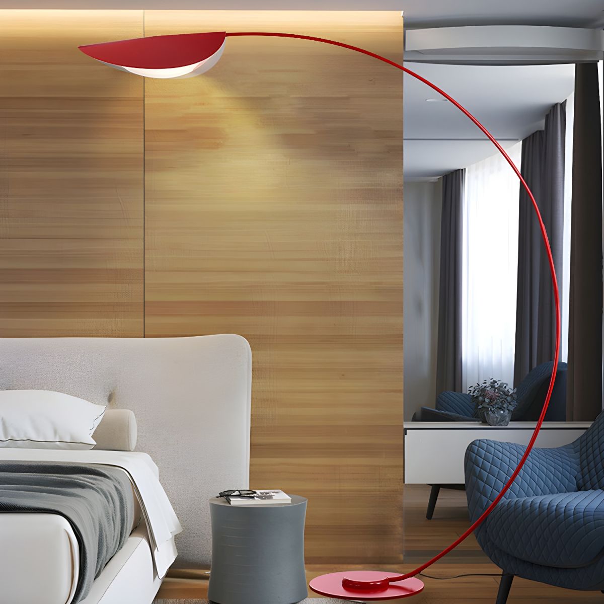 Modern Arched Metal Floor Lamp Minimalist Style | Elvino