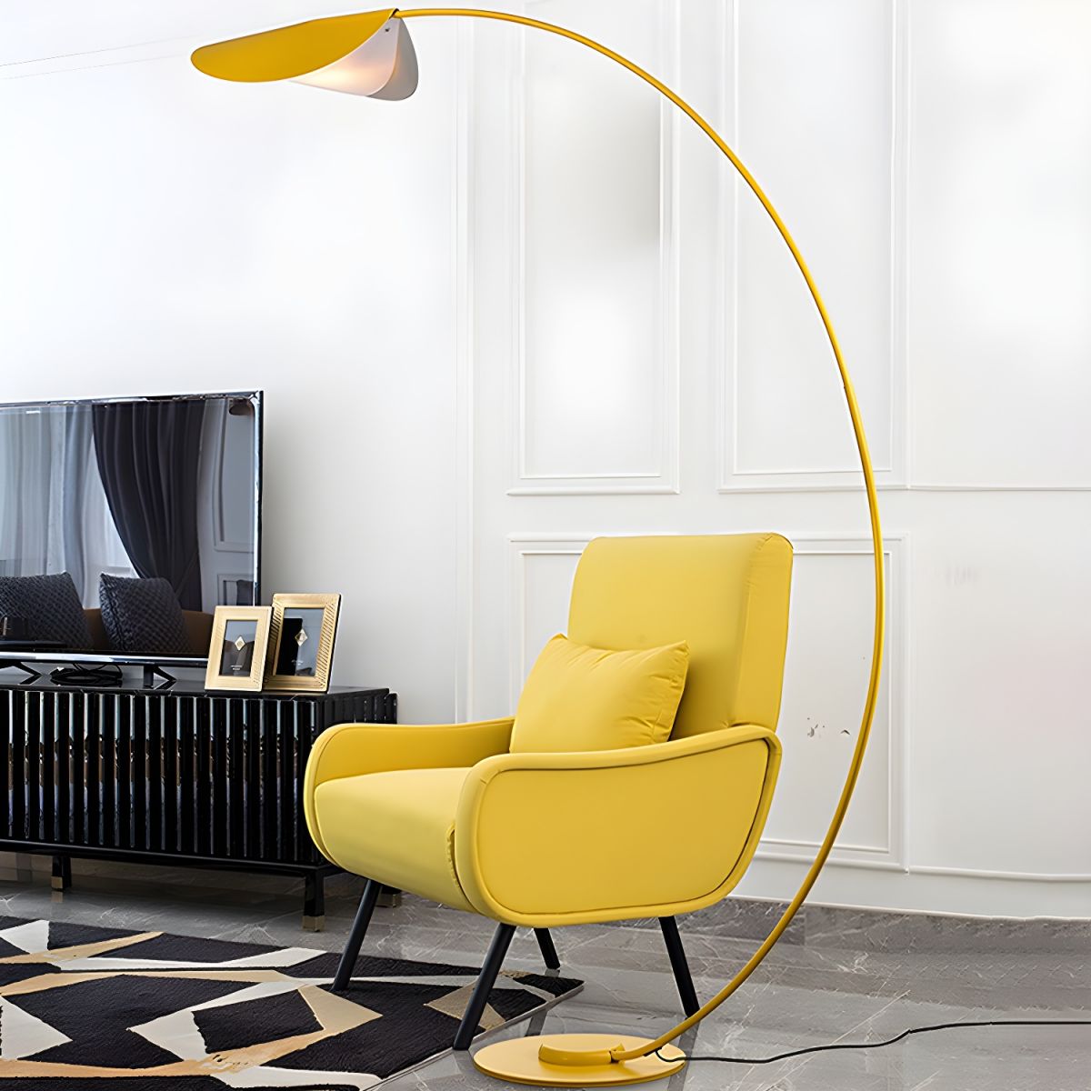 Modern Arched Metal Floor Lamp Minimalist Style | Elvino