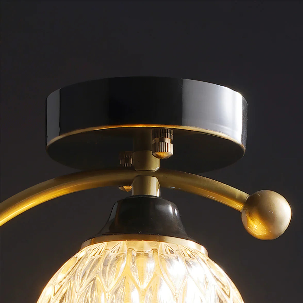 Modern Brass Ceiling Light with Ceramic Bird Accent | Narvyn