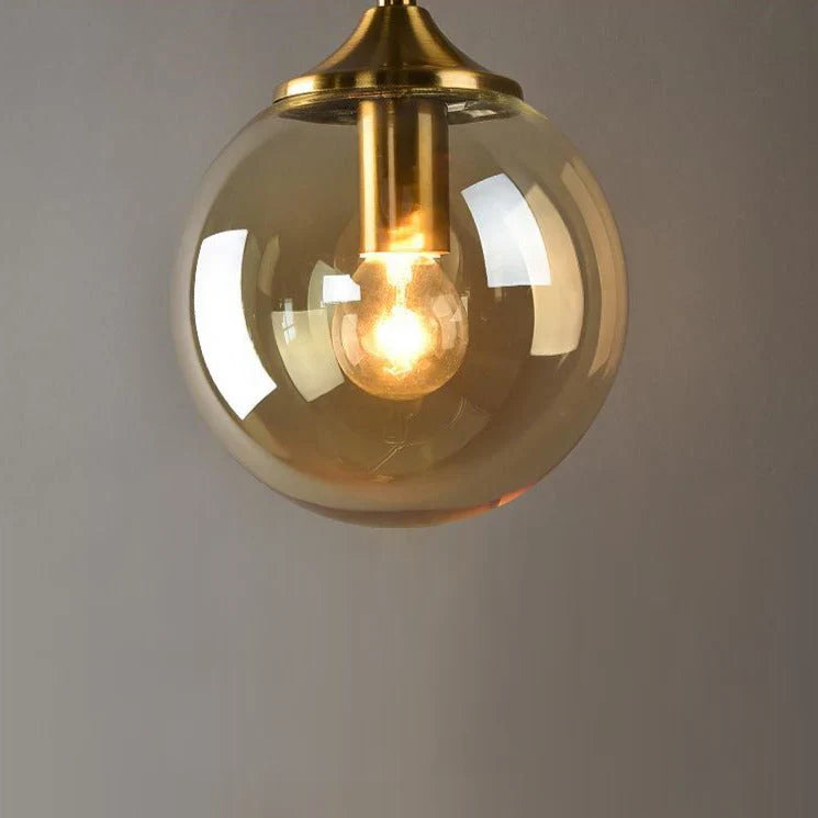 Modern Brass Glass Globe Interior Wall Light Fixture | Lumorin