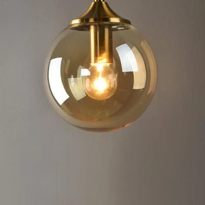 Modern Brass Glass Globe Interior Wall Light Fixture | Lumorin