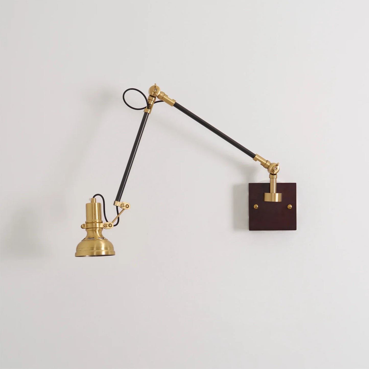 Modern Brass Wood Swing Arm Interior Wall Light | Sconcea