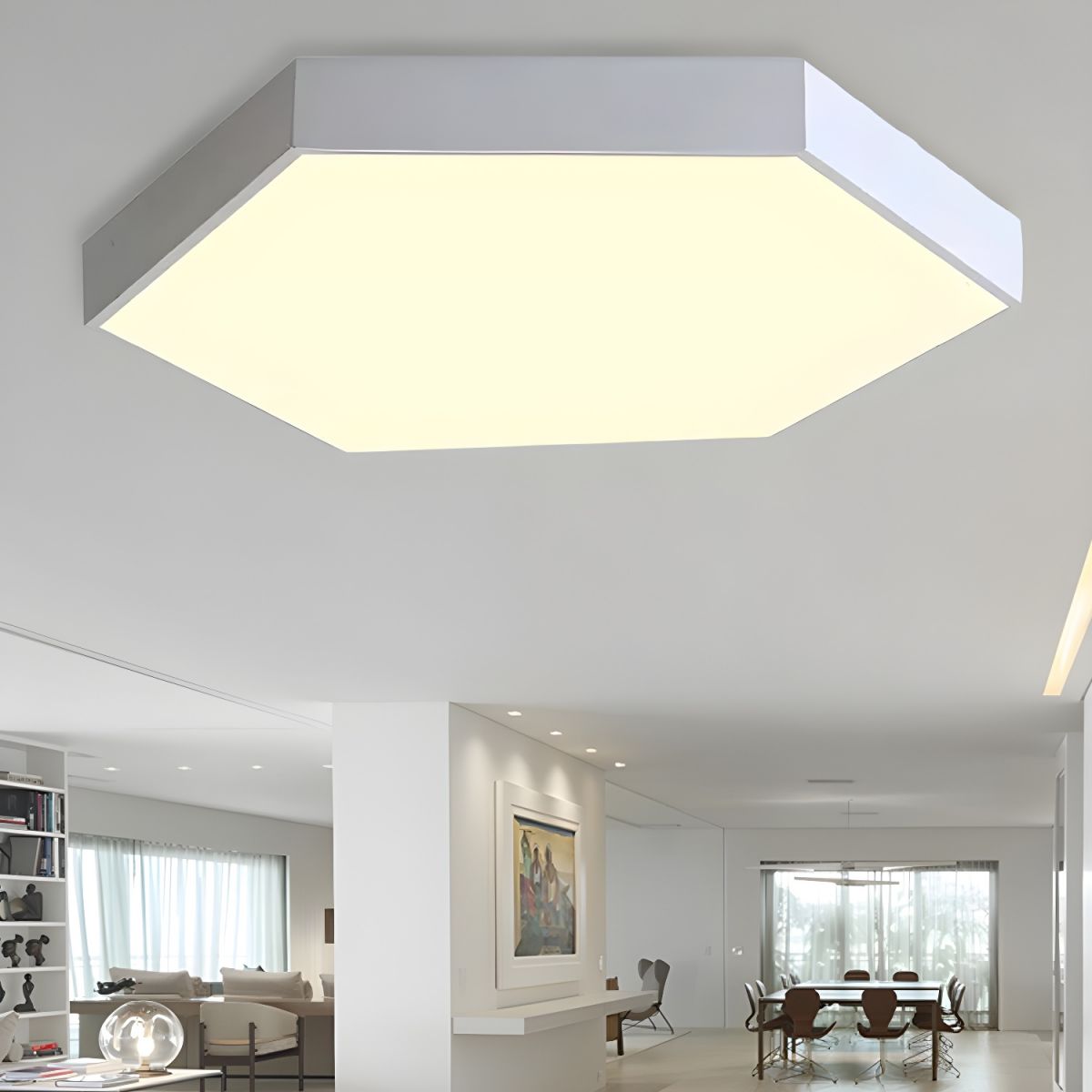 Modern Ceiling Light with Acrylic Hexagon Shade Kids | Lamirev