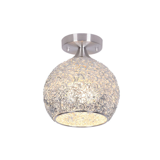 Modern Chrome Dome Flush Mount Ceiling Light | Luvrisa