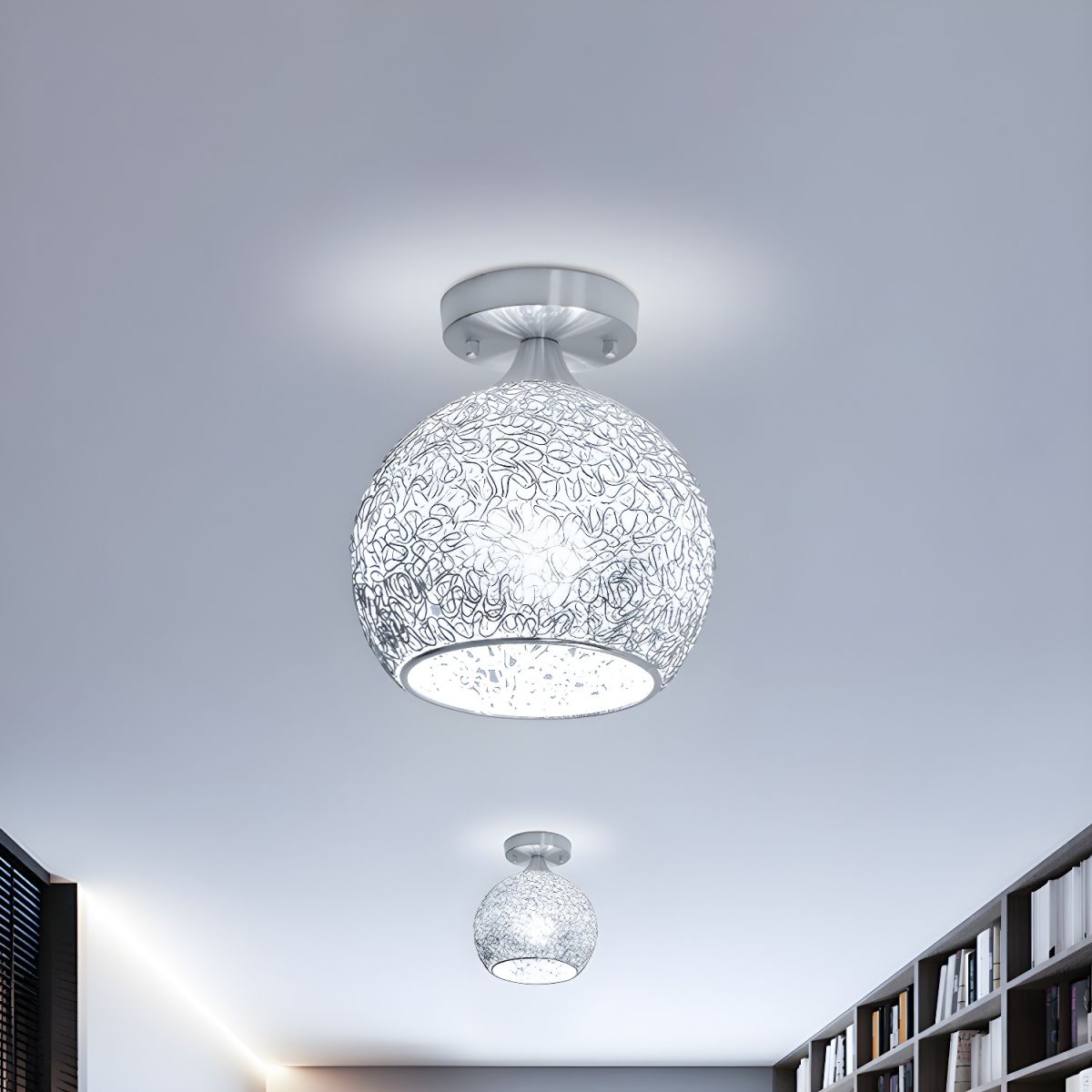 Modern Chrome Dome Flush Mount Ceiling Light | Luvrisa