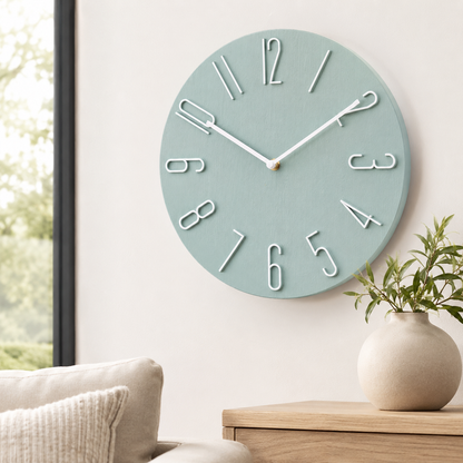 Modern Colourful Silent Quartz Round Wall Clock | Caldova