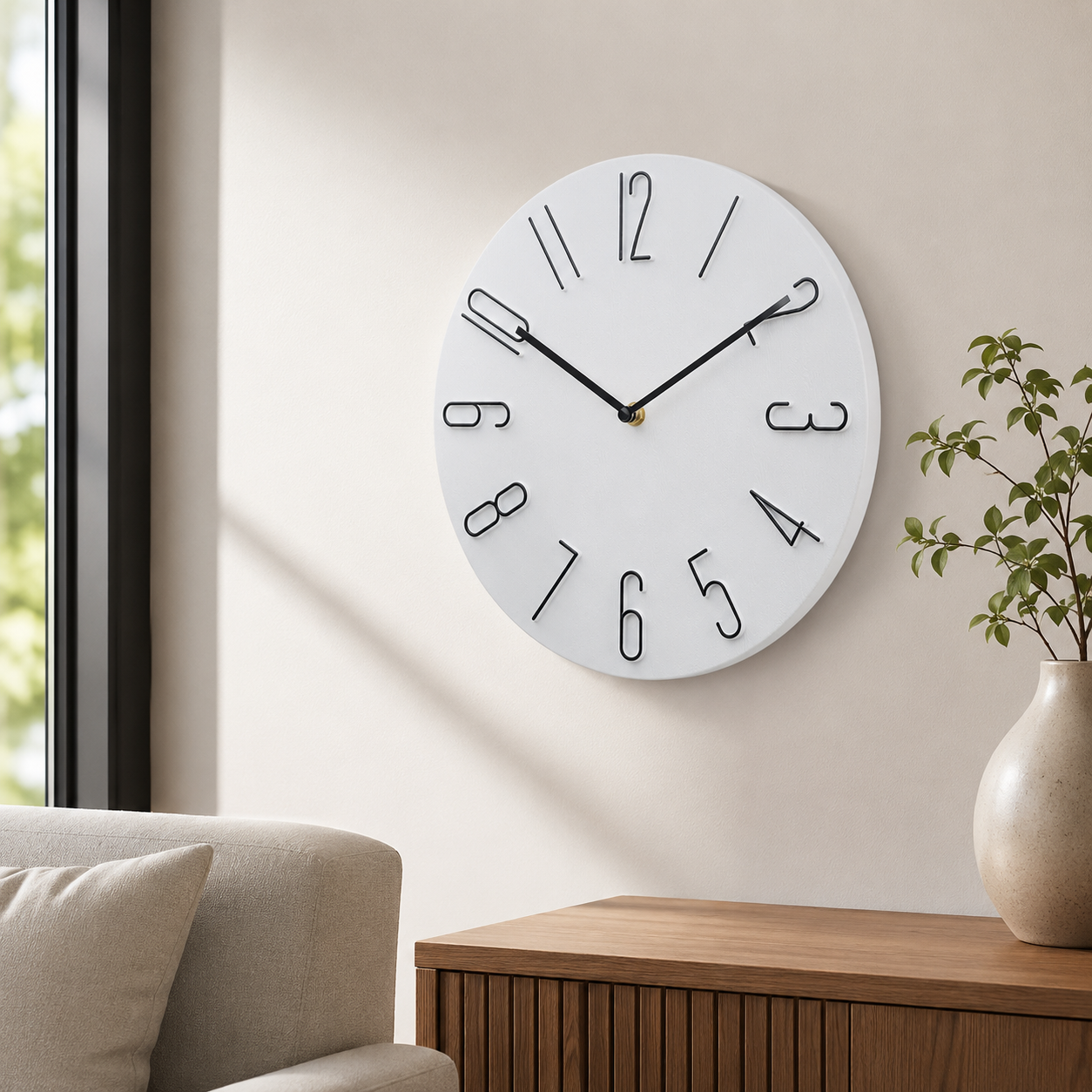 Modern Colourful Silent Quartz Round Wall Clock | Caldova