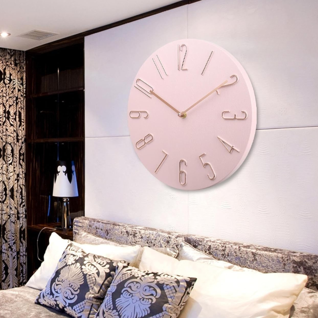 Modern Colourful Silent Quartz Round Wall Clock | Caldova
