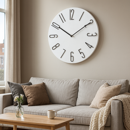 Modern Colourful Silent Quartz Round Wall Clock | Caldova