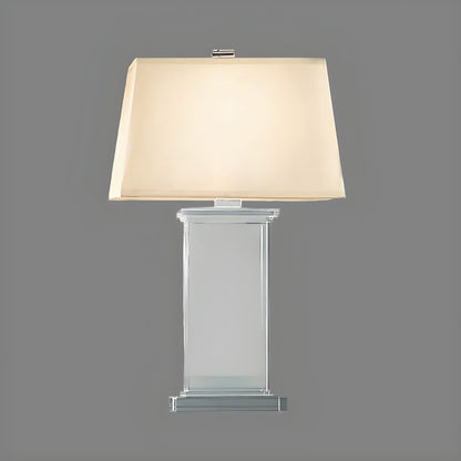 Modern Crystal Base Table Lamp with White Shade | Velari