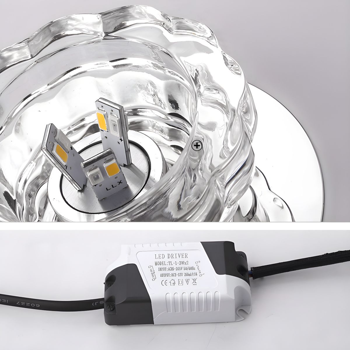 Modern Crystal Flush Mount Ceiling Light | Tolvira