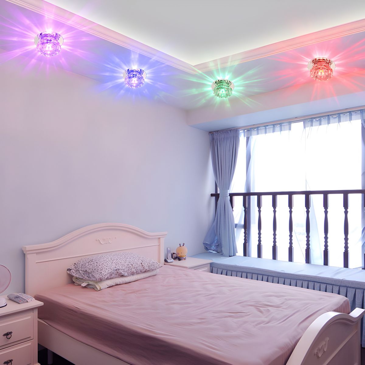 Modern Crystal Flush Mount Ceiling Light | Tolvira
