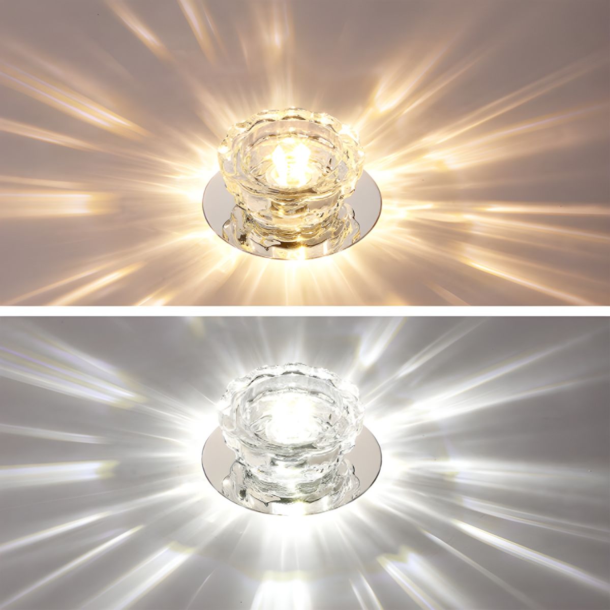 Modern Crystal Flush Mount Ceiling Light | Tolvira