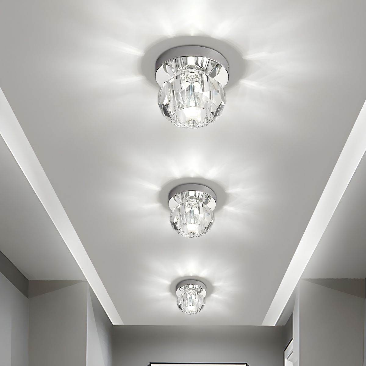 Modern Crystal Globe Ceiling Light Flush Mount | Lumeon